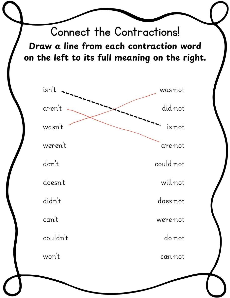 Printable Contractions Worksheet ELA Morning Work For 1st 3rd Grade Etsy Printable Contractions Worksheet ELA Morning Work For 1st 3rd Grade Etsy