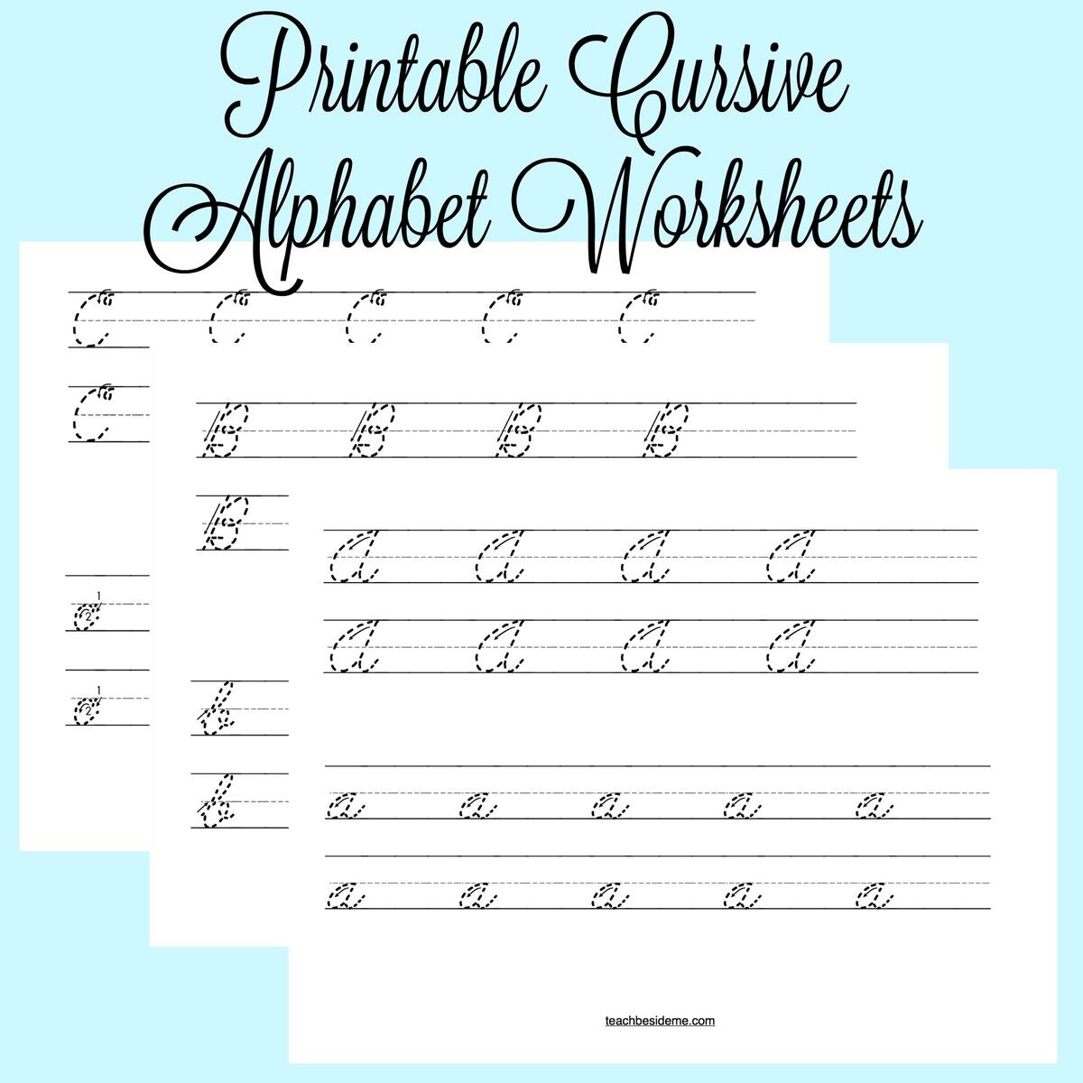 Free Printable Cursive Alphabet Practice Sheets Capital A