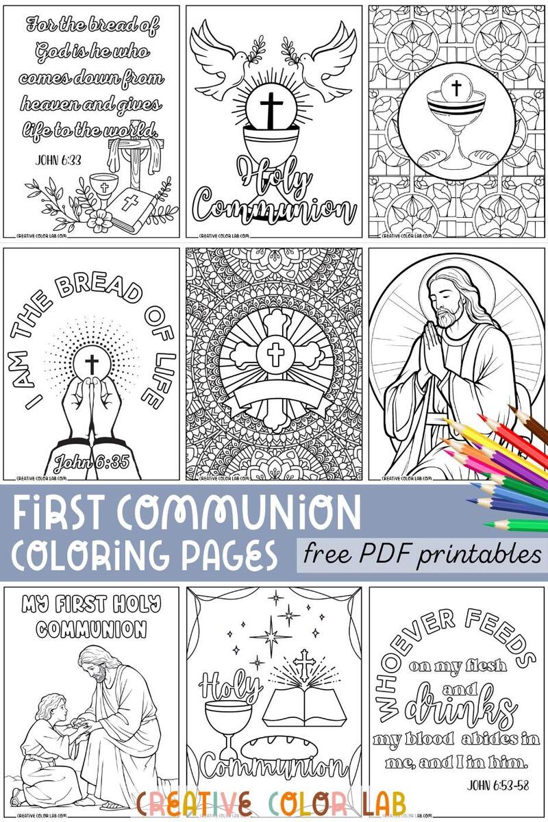 Printable Free First Communion Coloring Page Printable Free First Communion Coloring Page