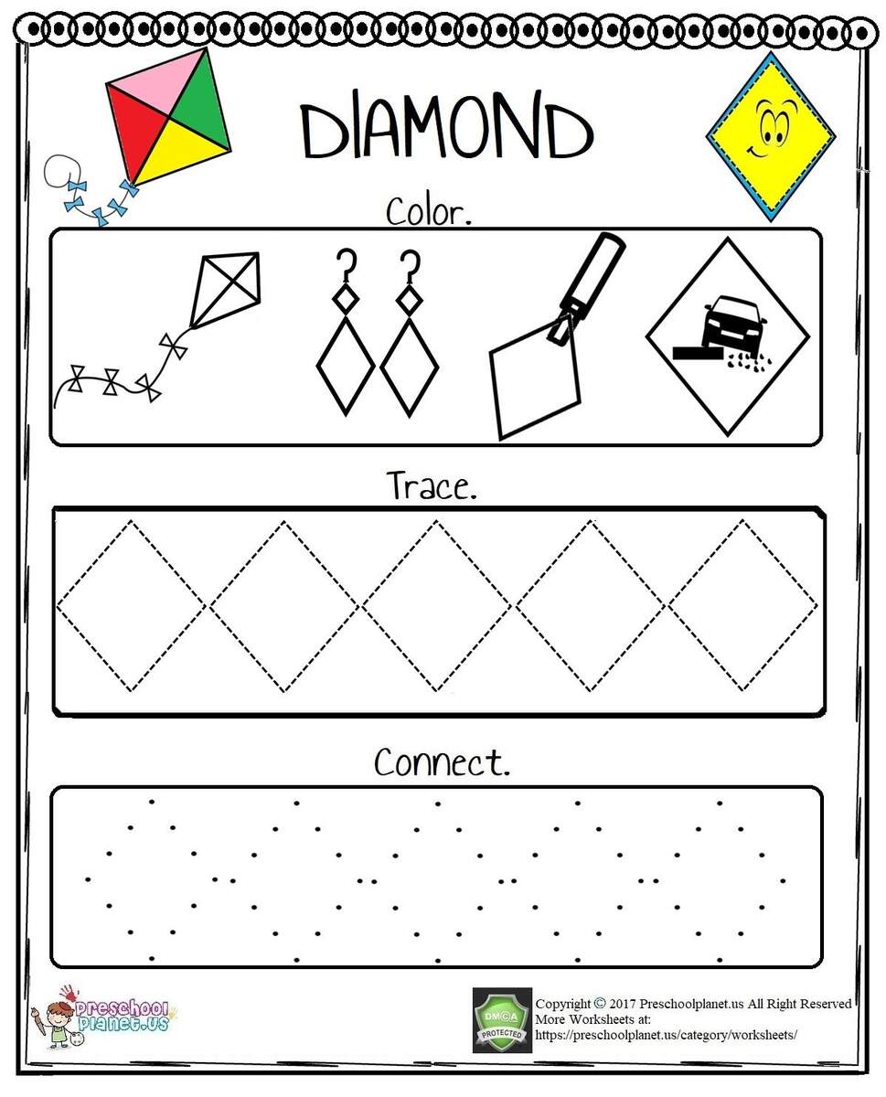 Printable Kindergarten Diamond Worksheets Download Printable Kindergarten Diamond Worksheets Download