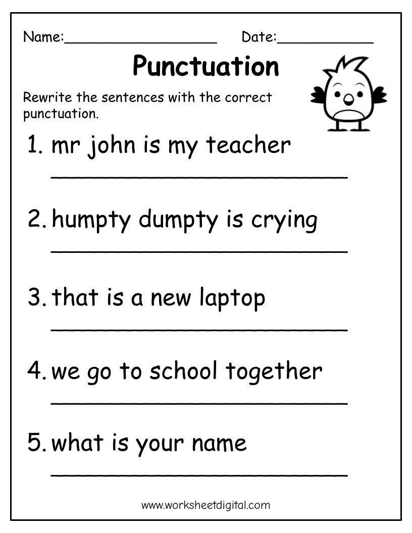 Printable Punctuation Practice Worksheets For Kids PDF Etsy Finland Printable Punctuation Practice Worksheets For Kids PDF Etsy Finland