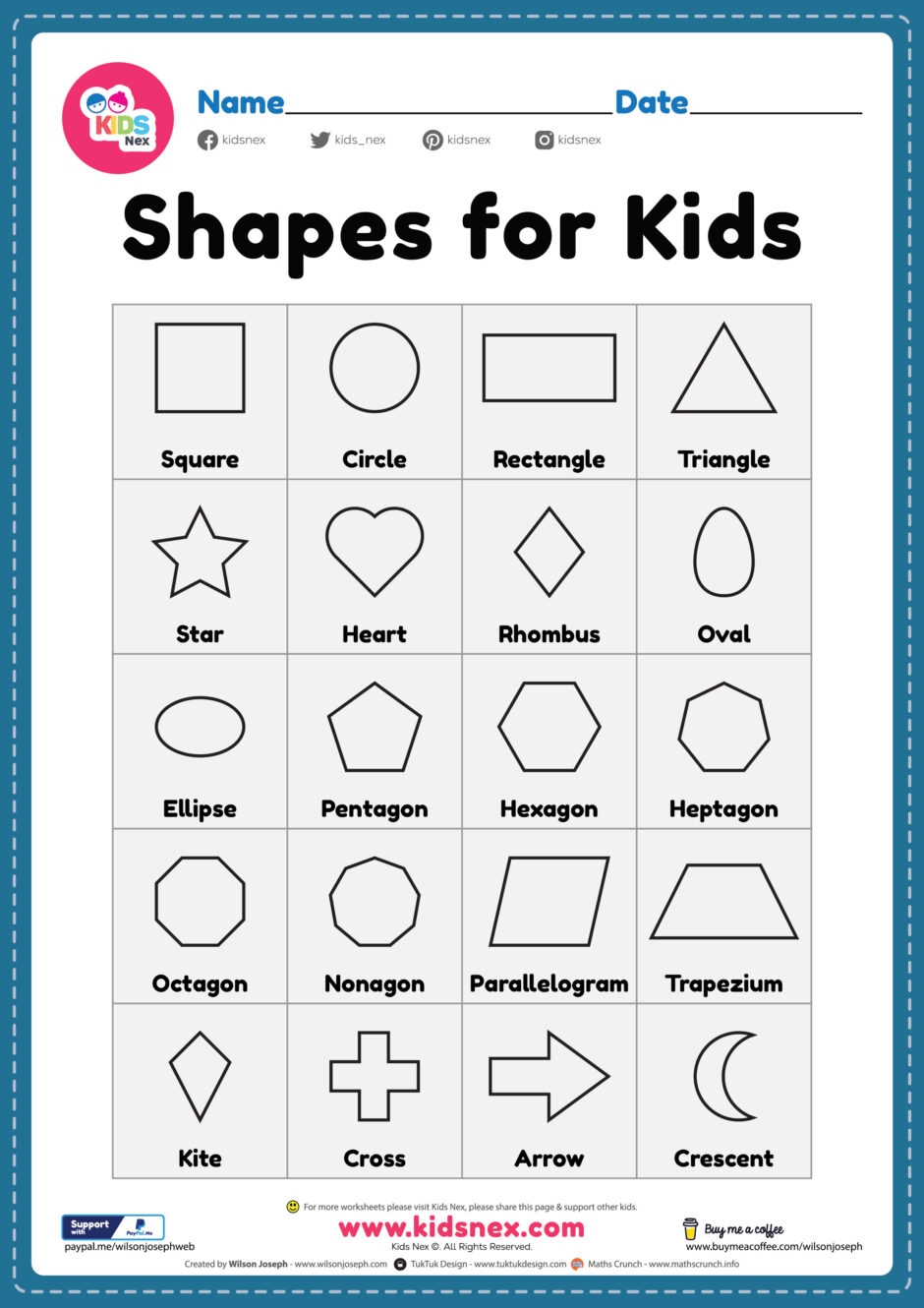 Printable Shapes For Preschool Free Printable PDF For Kids Shape Tracing Worksheets Kindergarten