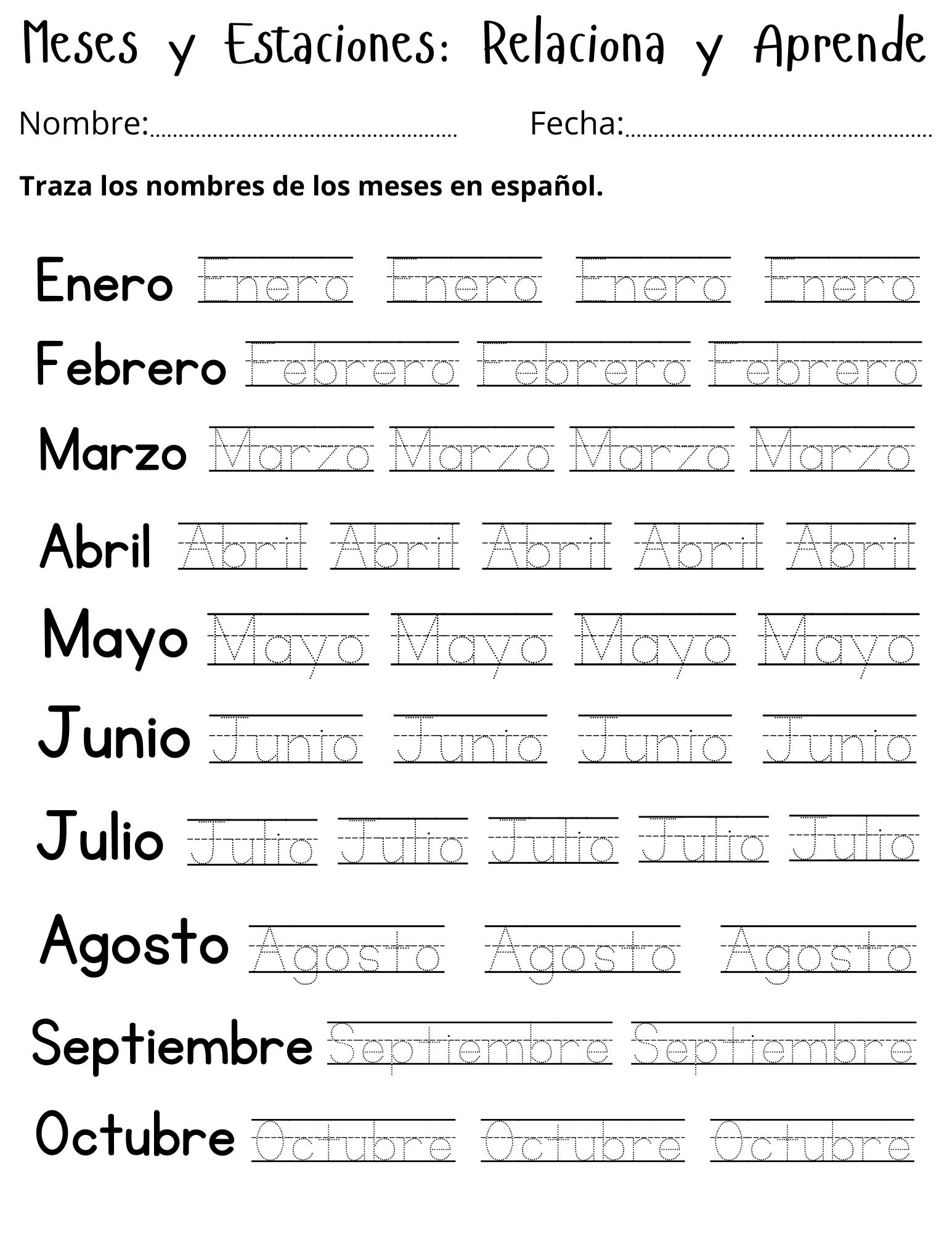 Printable Spanish Months And Seasons Worksheet Meses Y Estaciones Del A O Made By Teachers Printable Spanish Months And Seasons Worksheet Meses Y Estaciones Del A O Made By Teachers