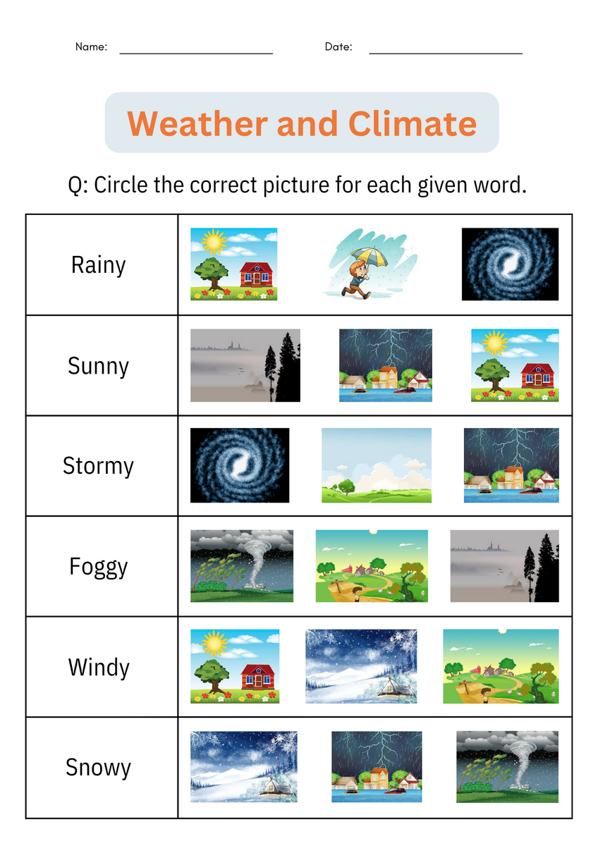 Printable Weather And Climate Activities Worksheet Earth Science For Grade 1 Made By Teachers