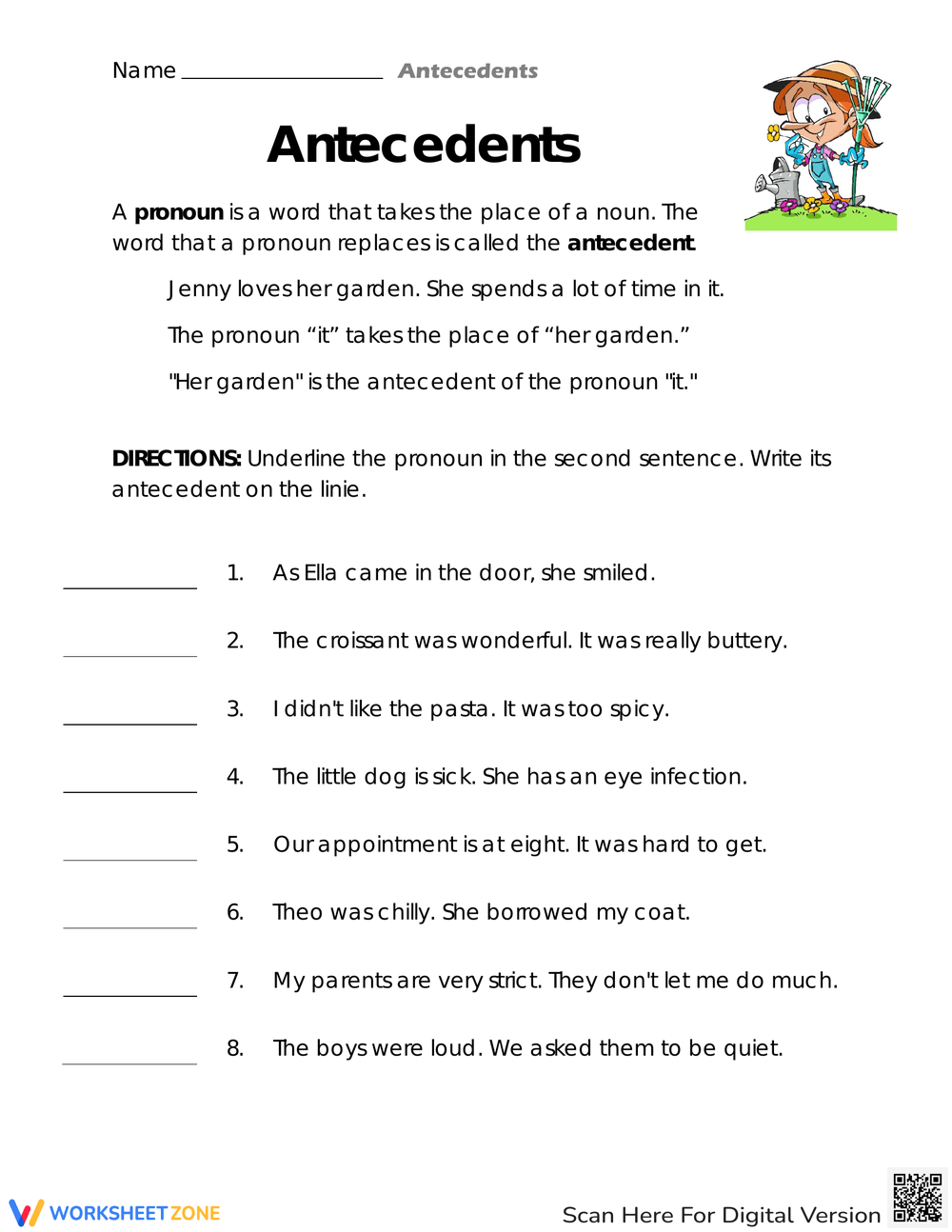 Pronoun Antecedent Agreement Fill In The Blanks Worksheets Printable Pronoun Antecedent Agreement Fill In The Blanks Worksheets Printable