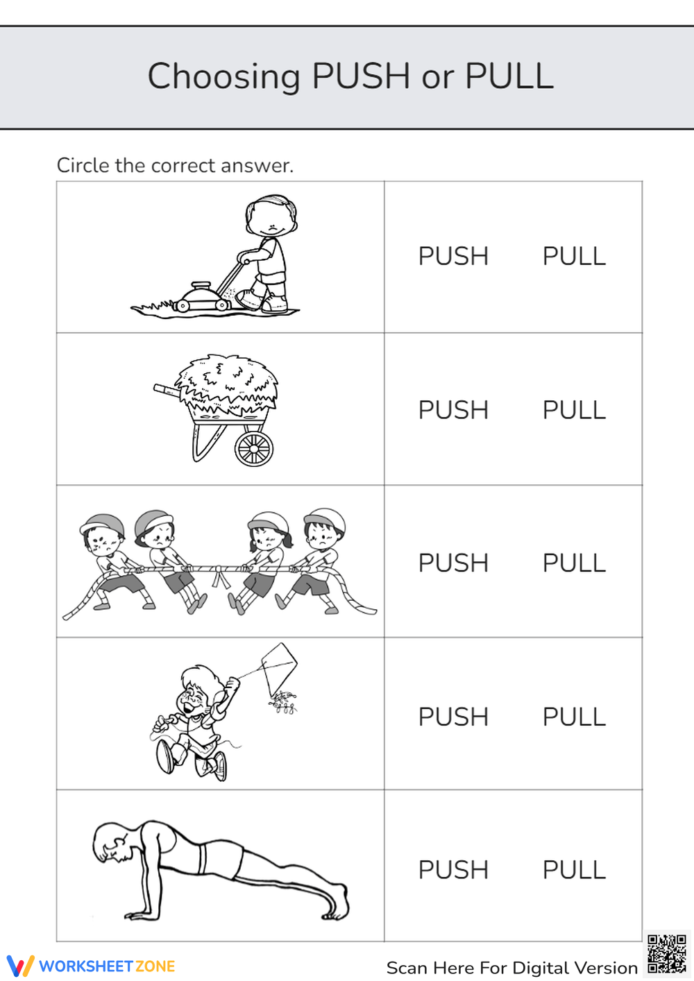 Push And Pulls Worksheets Printable Push And Pulls Worksheets Printable