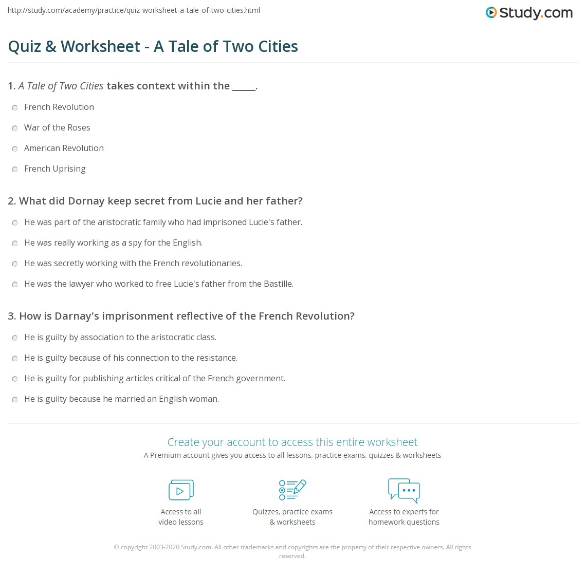 A Tale Of Two Cities Crossword WordMint