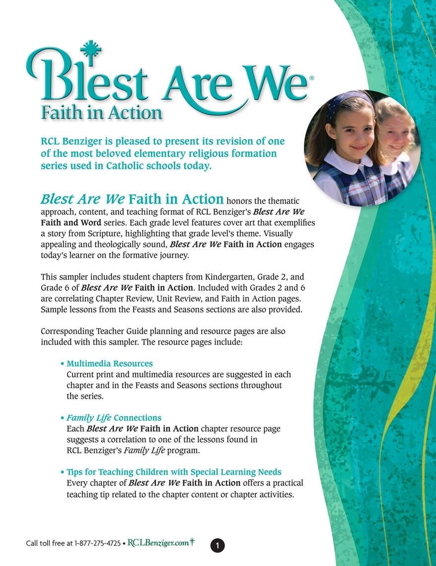 RCL Benziger Blest Are We Faith In Action Sampler School Page 1 Created With Publitas