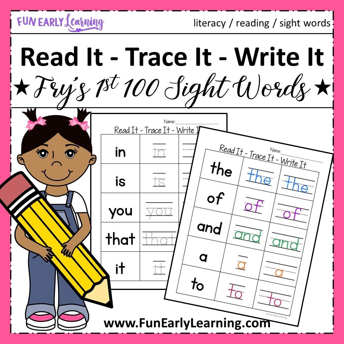 Read It Trace It Write It Fry S First 100 Sight Words Fun Early Learning Read It Trace It Write It Fry S First 100 Sight Words Fun Early Learning