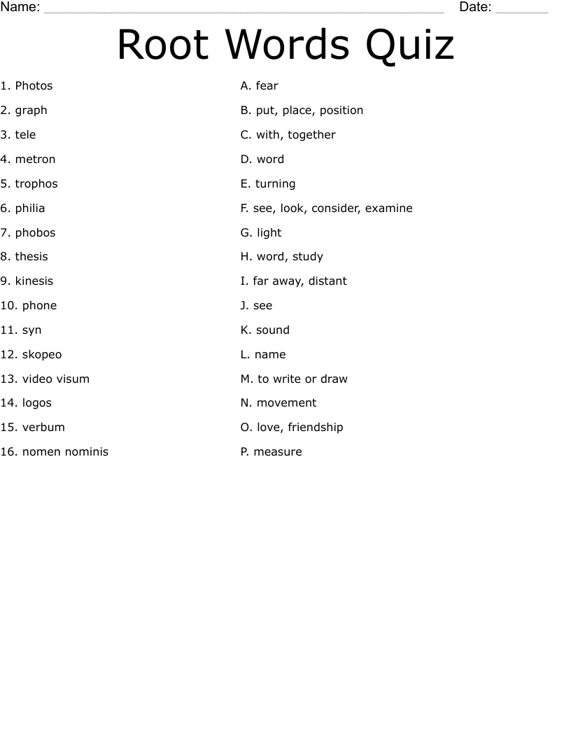 Root Words Quiz Worksheet WordMint Prefixes Worksheets Free Printable Prefix Practice