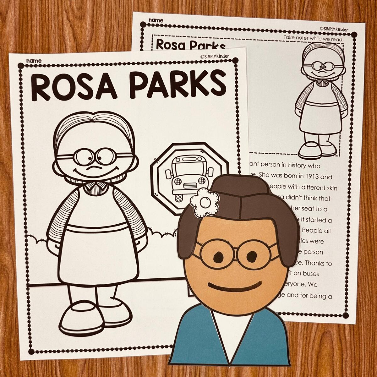 Rosa Parks Craft And Reports Simply Kinder Printable Membership Rosa Parks Reading Comprehension Passages And Activities Worksheet No Prep Made By Teachers