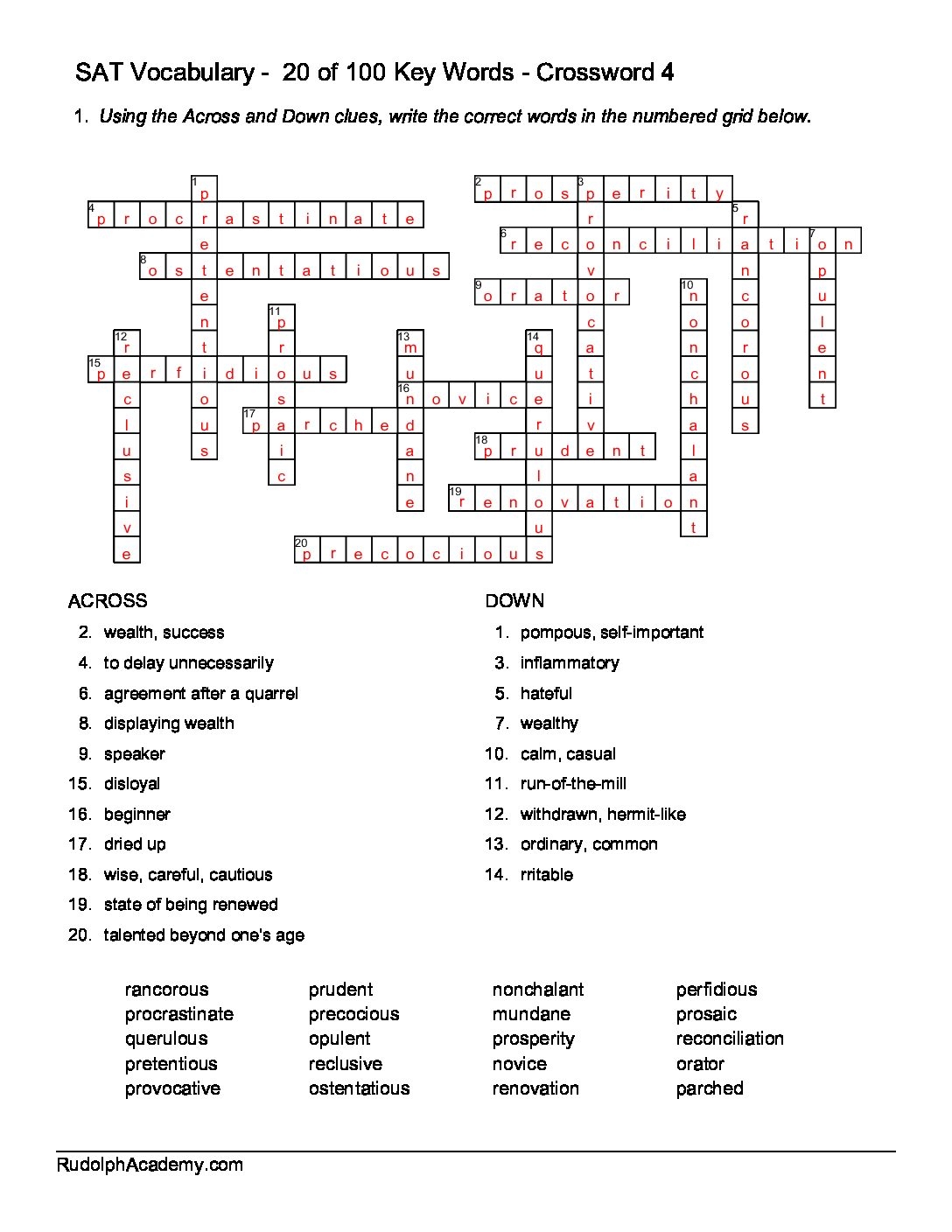 Sat Vocabulary Worksheet Worksheets Library