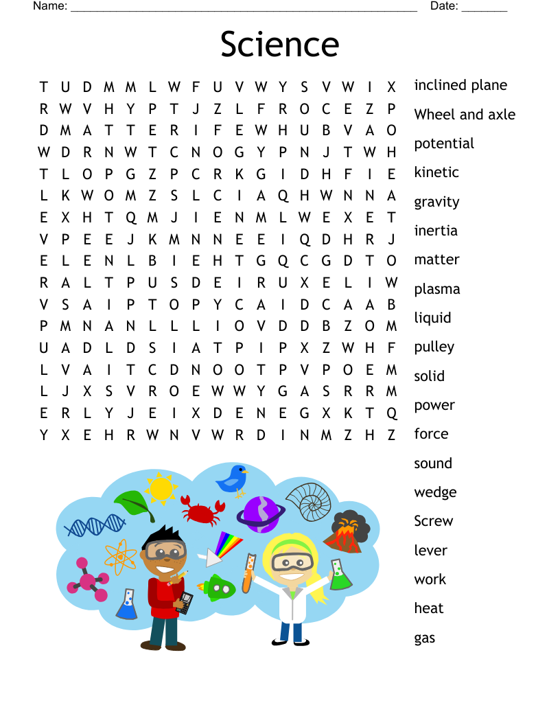 Free Science Word Search Printable Games For Kids Crazy Laura