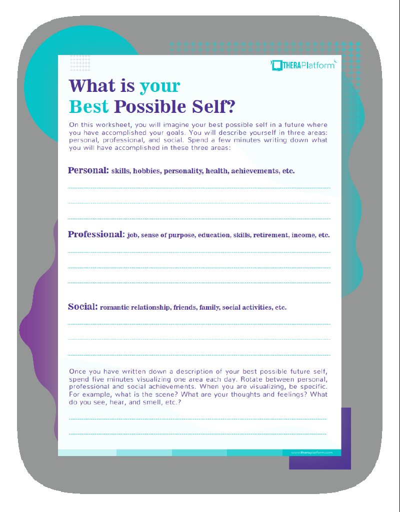 Self Esteem Worksheets TheraPlatform Resources