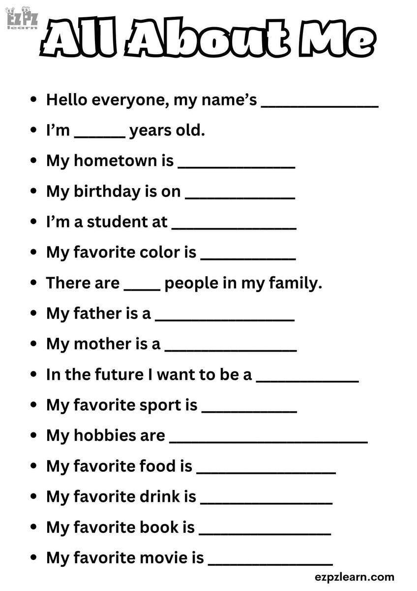 Self Introduction All About Me Drawing Activity For Preschool And Kindergarten Students Download The Free Printable PDF Ezpzlearn Self Introduction All About Me Drawing Activity For Preschool And Kindergarten Students Download The Free Printable PDF Ezpzlearn