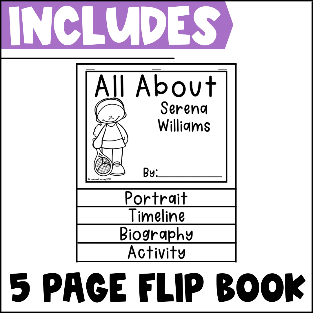 Serena Williams Biography Activities Flip Book Report Black History Month Classful Serena Williams Biography Activities Flip Book Report Black History Month Classful
