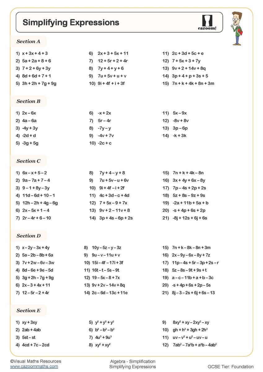Simplifying Expressions Worksheet Fun And Engaging PDF Worksheets Simplifying Expressions Worksheet Fun And Engaging PDF Worksheets