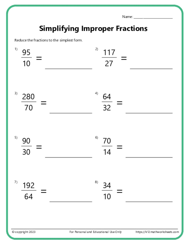 Simplifying Fractions Worksheets K12mathworksheets Simplifying Fractions Worksheets K12mathworksheets