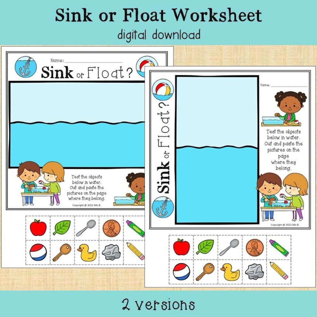 Sink Or Float Cut And Paste Worksheet Printable Etsy Sink Or Float Cut And Paste Worksheet Printable Etsy