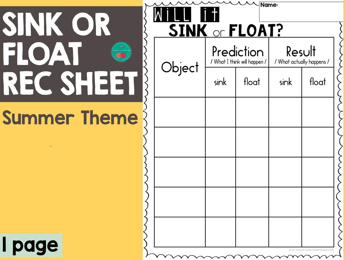 Sink Or Float Recording Sheet By Teach Simple Sink Or Float Recording Sheet By Teach Simple