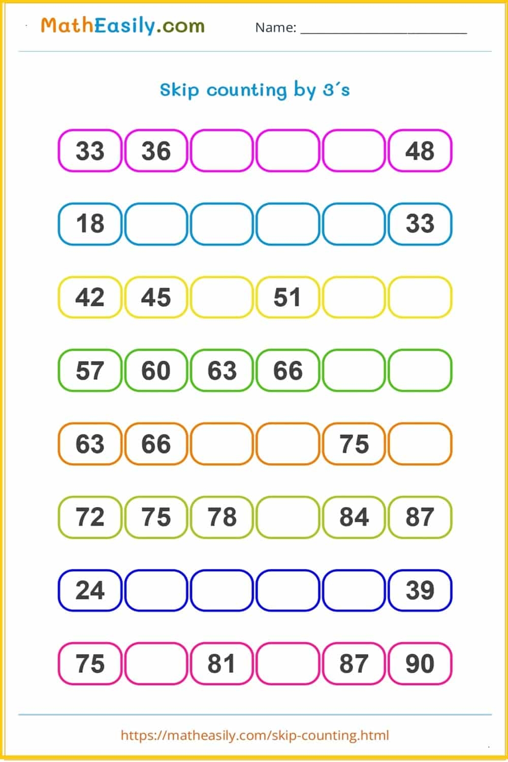 Skip Counting Games ONLINE Printable Skip Counting Games ONLINE Printable