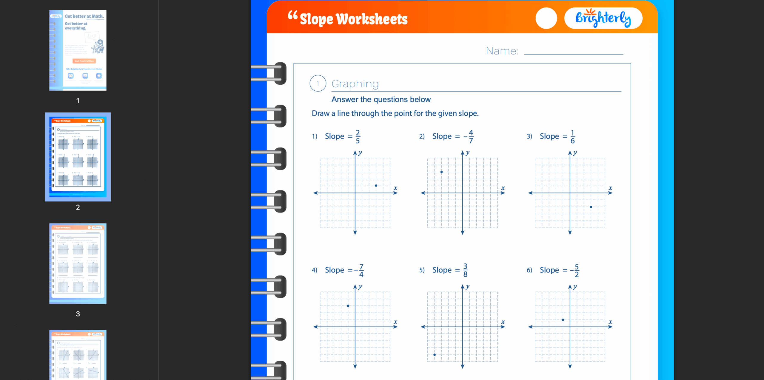 Slope Worksheets Free Download