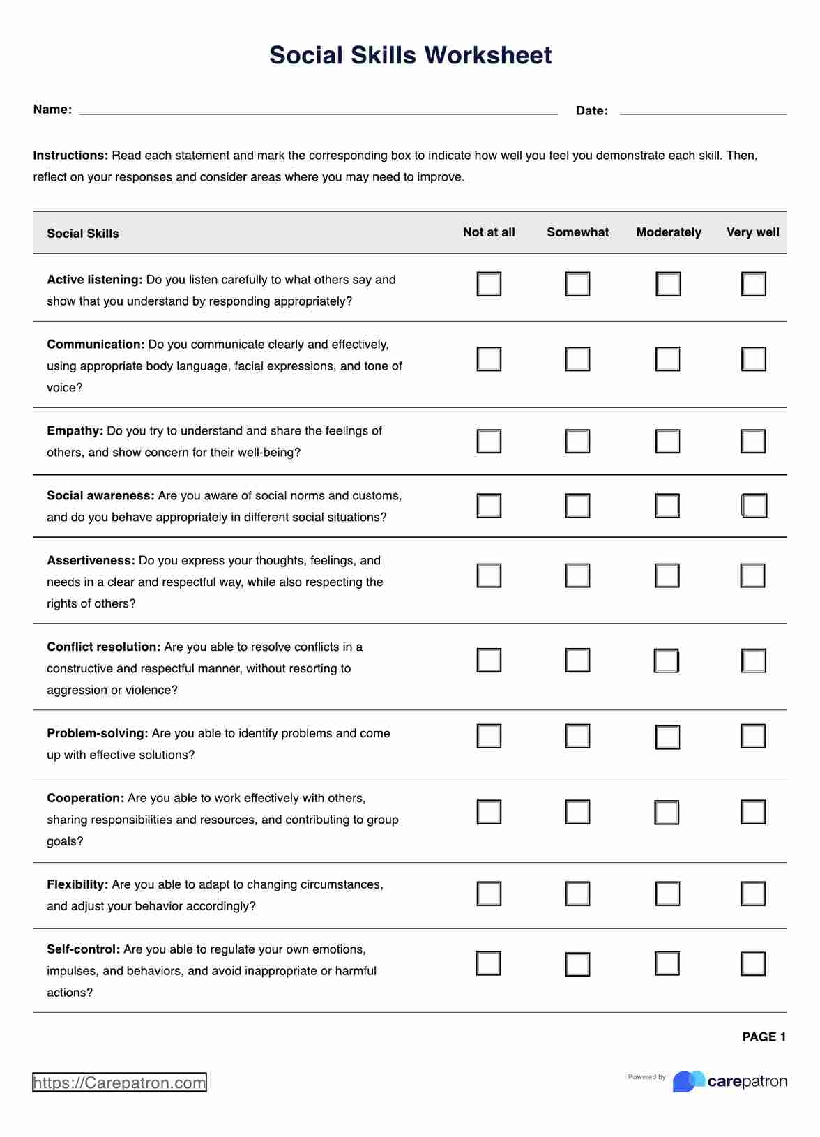 Social Skills Worksheet My Social Anxiety F
