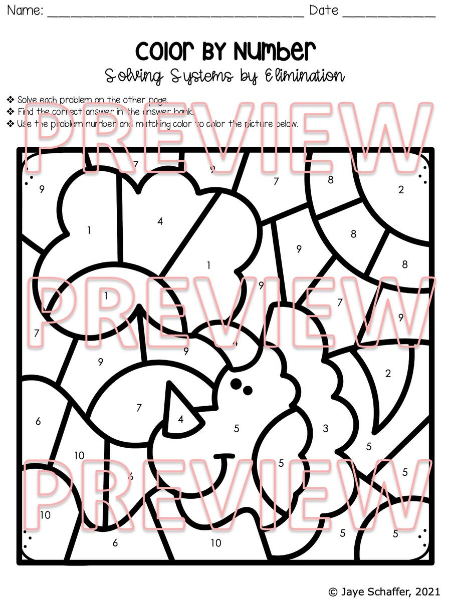 Solving Two Step Equations Coloring Activity Made By Teachers