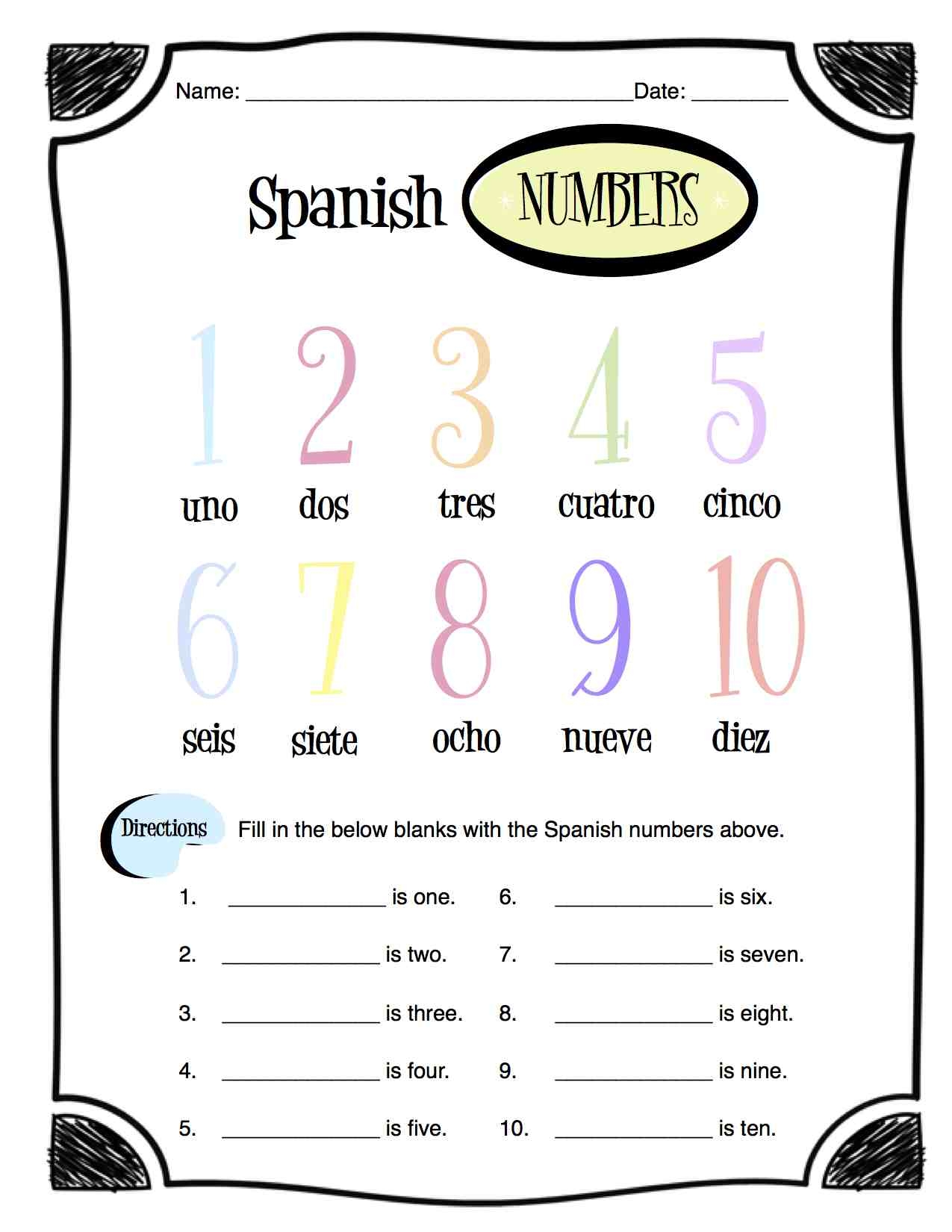 Numbers In Spanish Worksheets And How To Count 1 1000