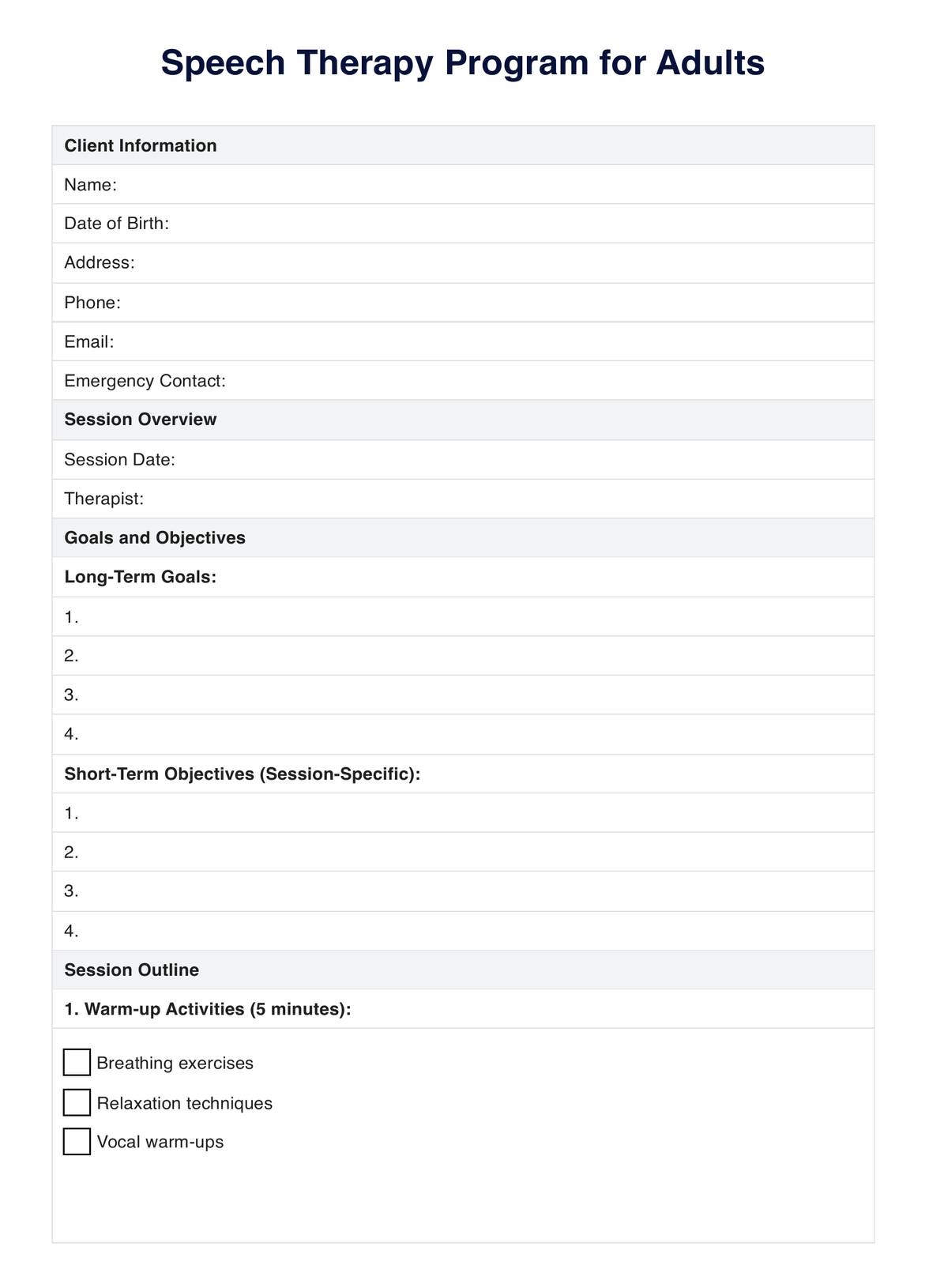 Speech Therapy Worksheets For Adults Speech Therapy Worksheets For Adults