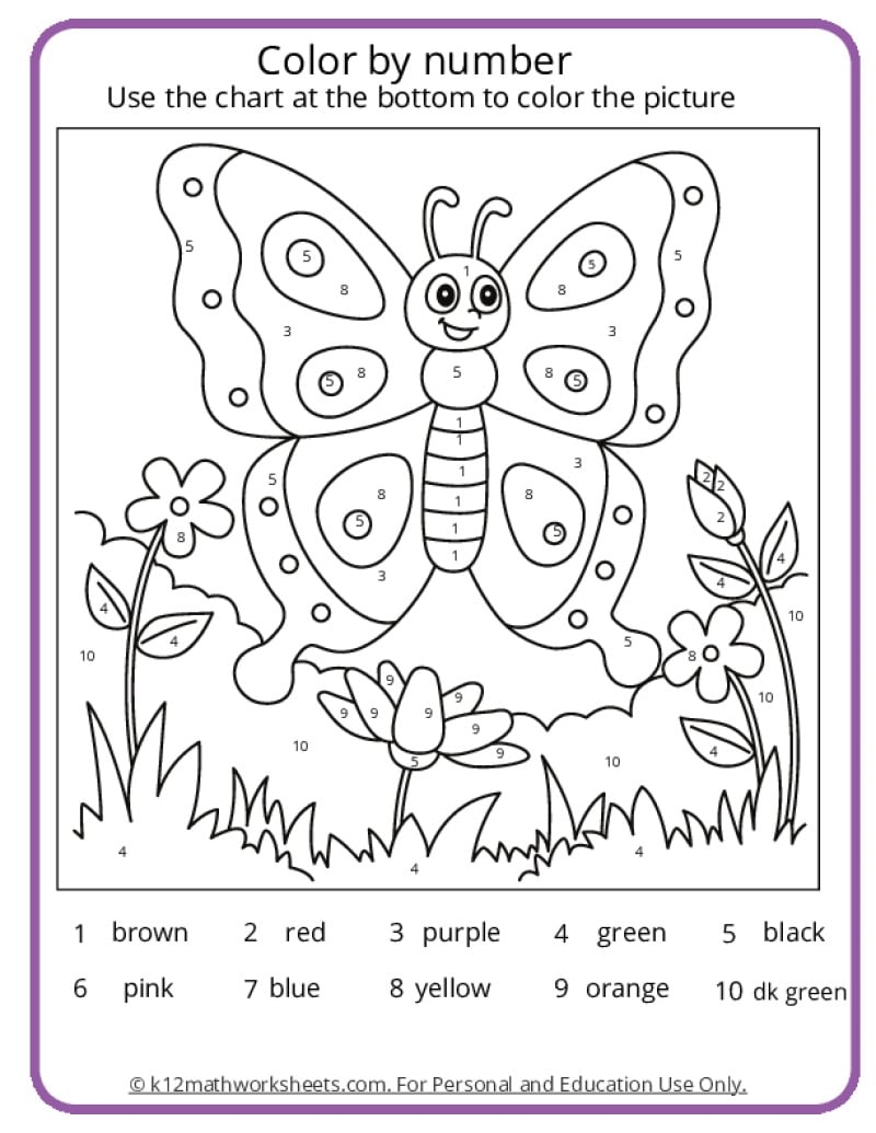 Spring Color By Number Pages K12 Math Worksheets Spring Color By Number Pages K12 Math Worksheets