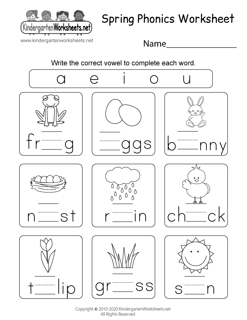 Spring Phonics Worksheet For Kindergarten Kindergarten Phonics Worksheets Library