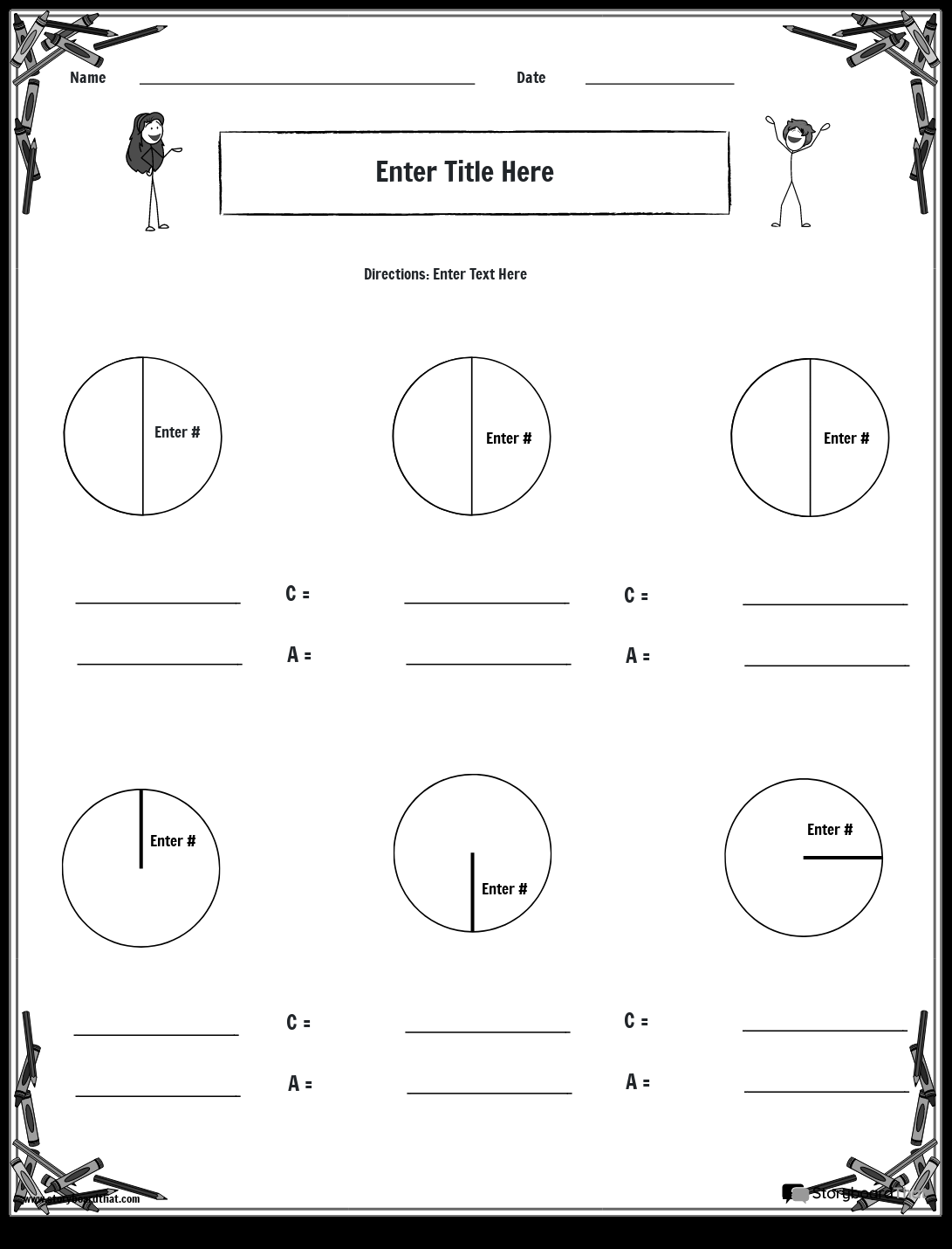Storyboard That Free Circle Area Circumference Worksheets Area And Circumference Of Circles K12 Math Worksheets