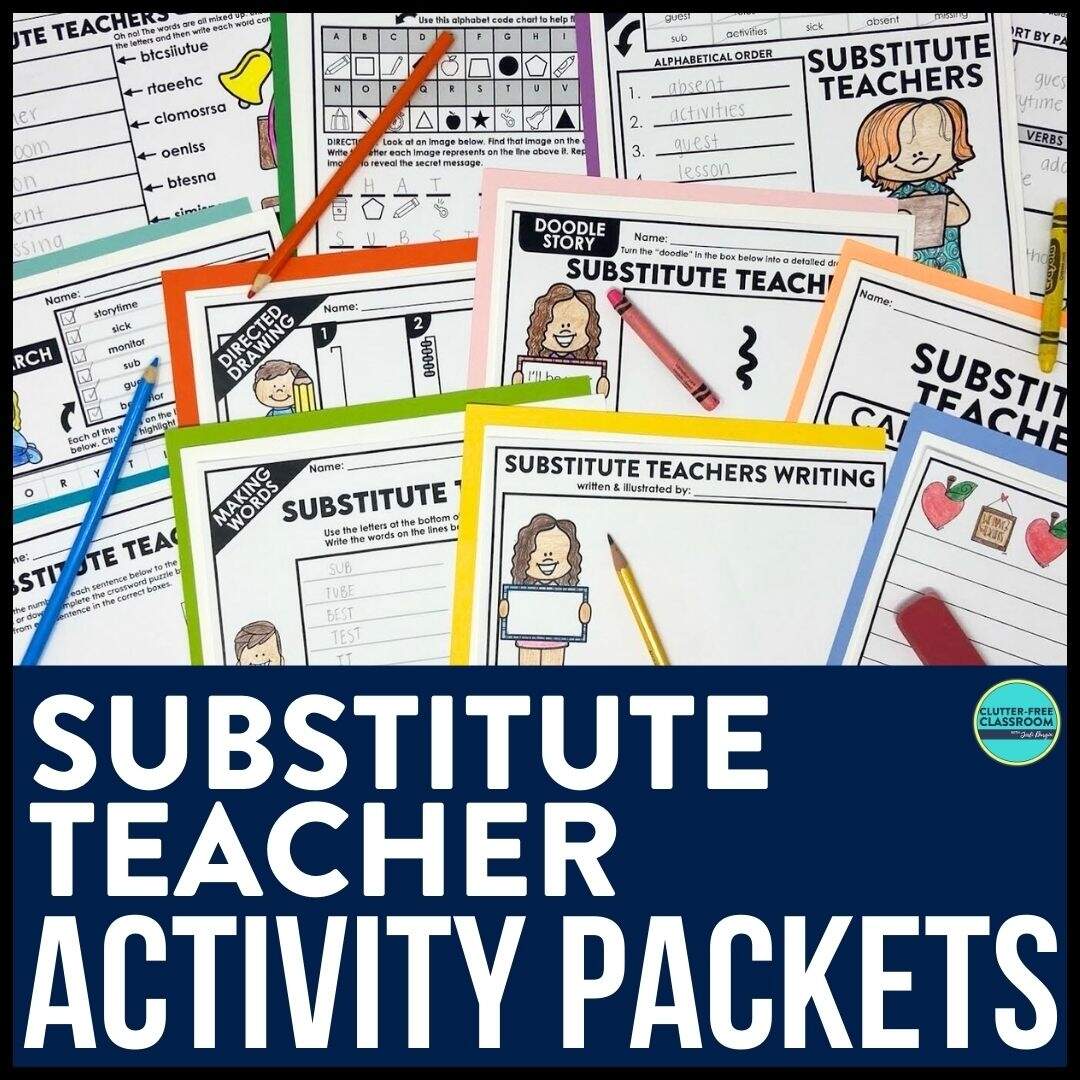 Substitute Teacher Worksheets For Elementary Students In 2026 Teaching With Jodi Durgin And Company