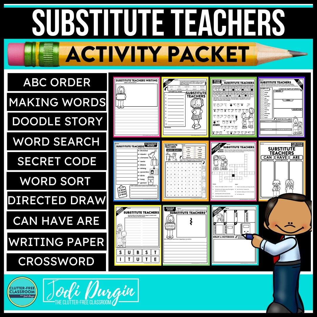 Substitute Teacher Worksheets For Elementary Students In 2026 Teaching With Jodi Durgin And Company
