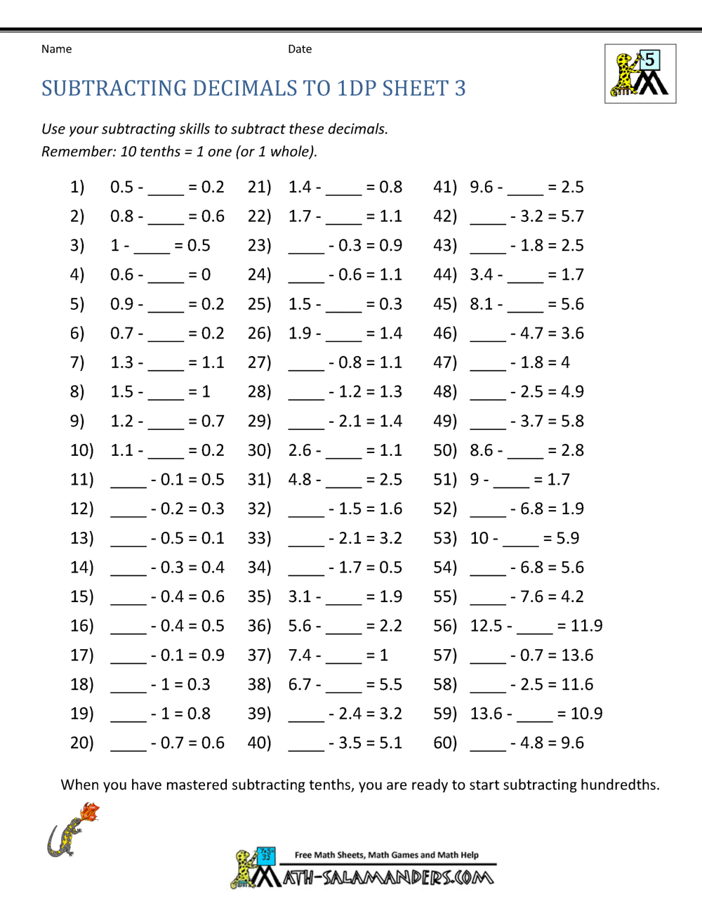 Adding Subtracting Decimals Color By Number Grades 4 5 Math Practice Funrithmetic