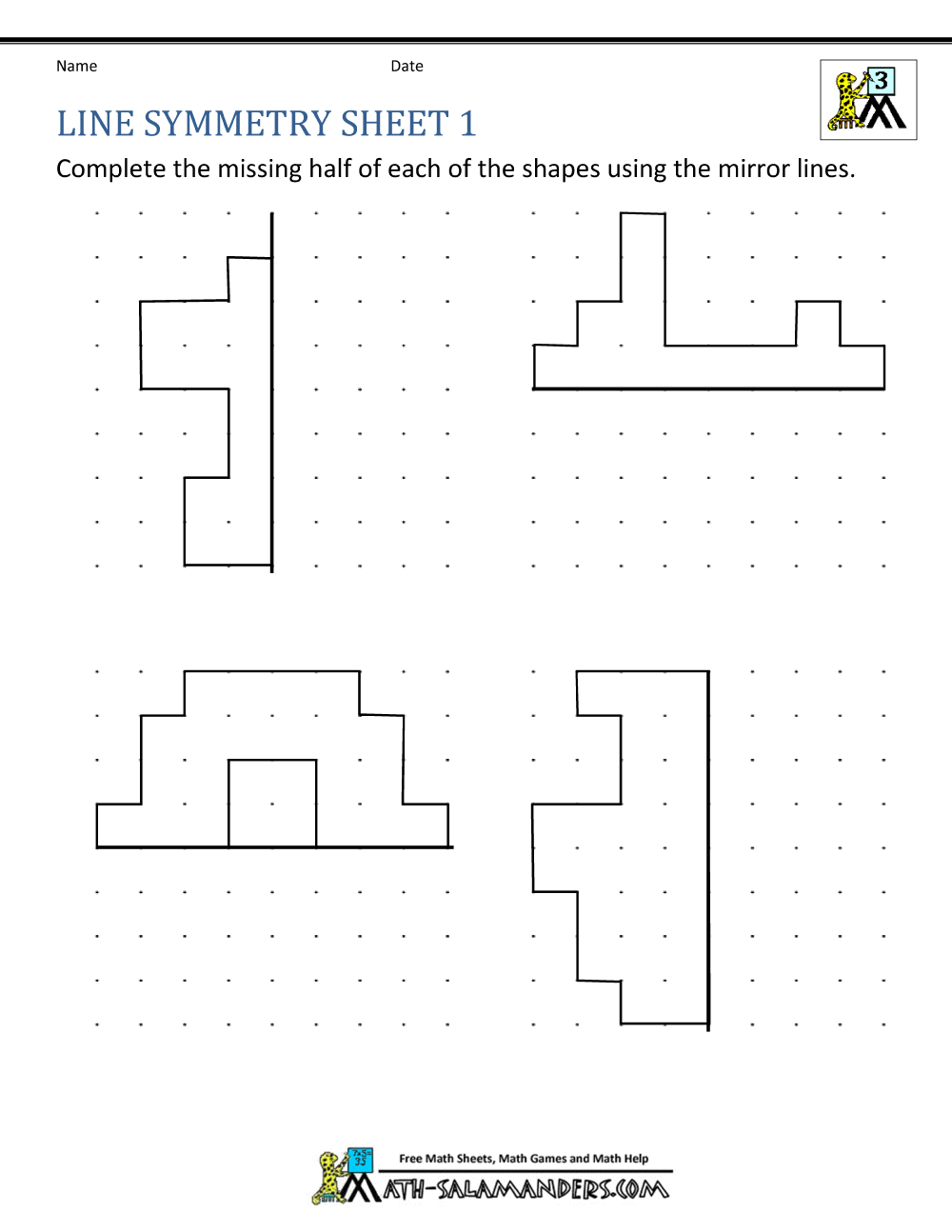 Symmetry Worksheets Symmetry Worksheets