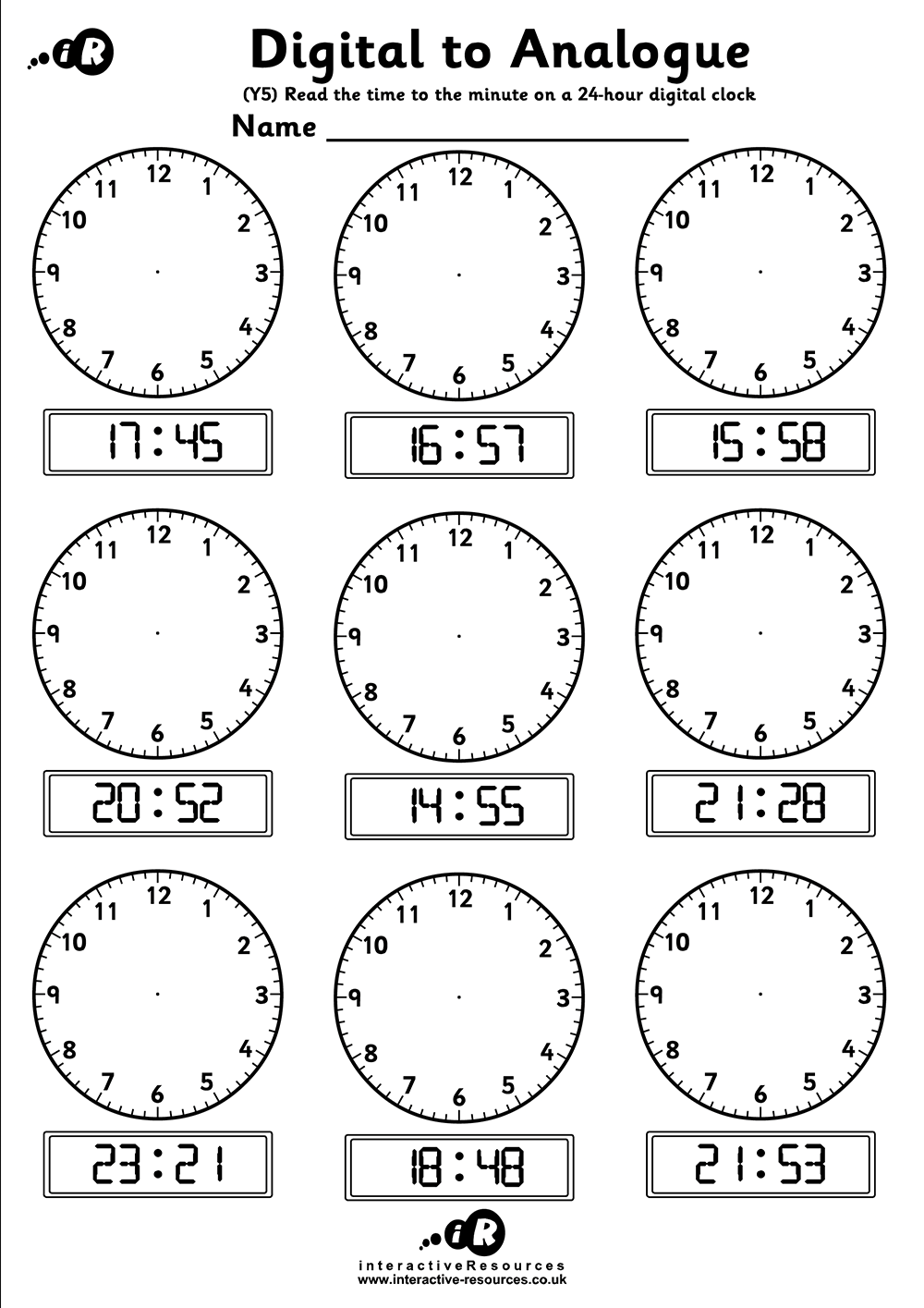 Telling Time Worksheets