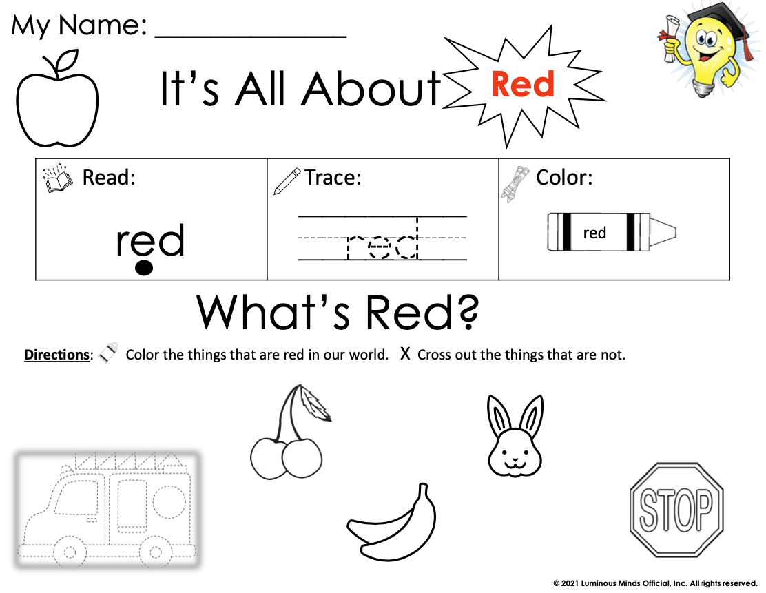 Preschool Colors Theme All Red Color Activity Preschool Worksheets Library