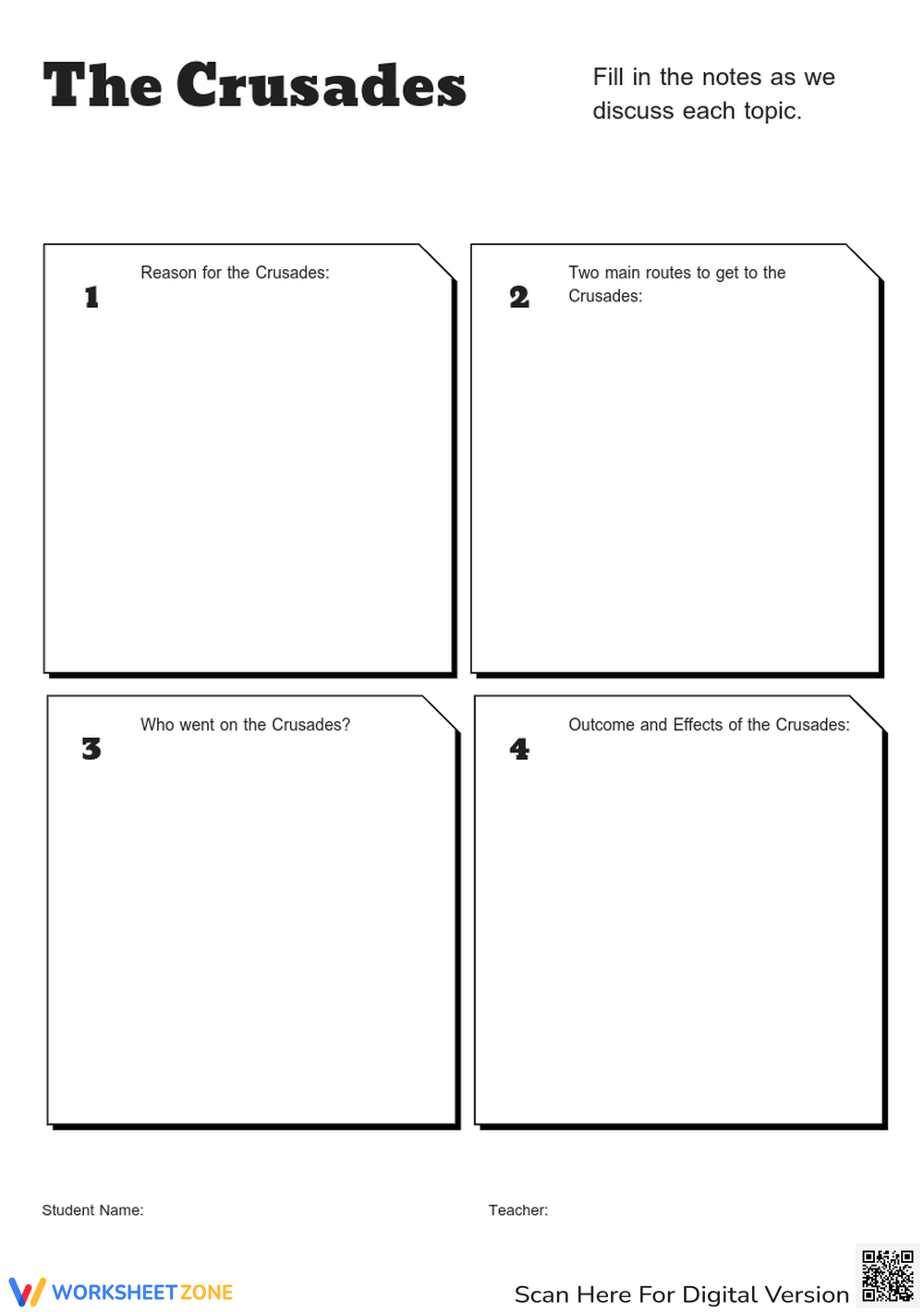 The Crusades Notes Worksheet Worksheets Library The Crusades Notes Worksheet Worksheets Library