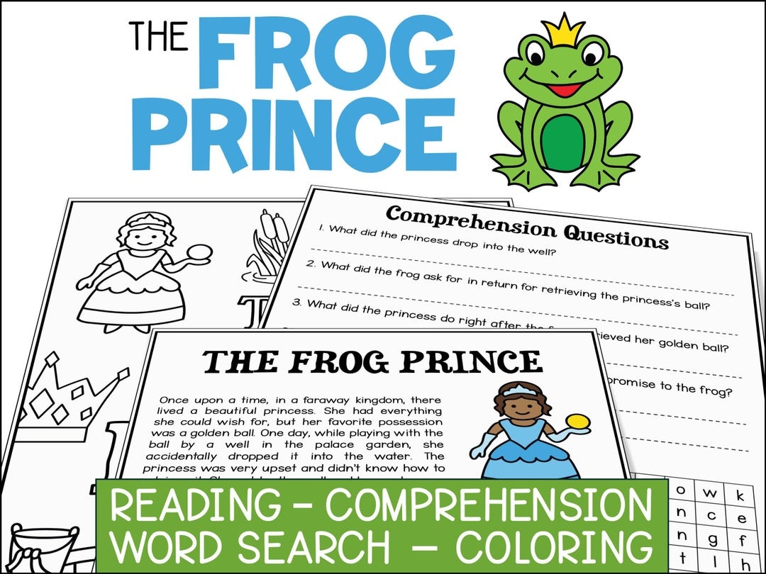 The Frog Prince Activity Pack Homeschool Printables Digital Download Etsy