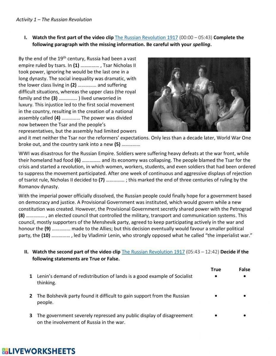 The Russian Revolution Interactive Worksheet Worksheets Library The Russian Revolution Interactive Worksheet Worksheets Library