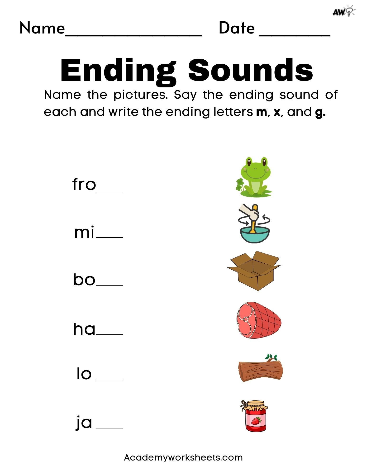 The Ultimate Ending Sounds Worksheets Free Academy Worksheets Worksheets Library