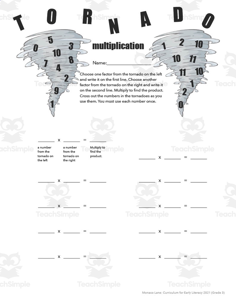 Tornado Multiplication Worksheet By Teach Simple TORNADO TERMINOLOGY Worksheet WordMint