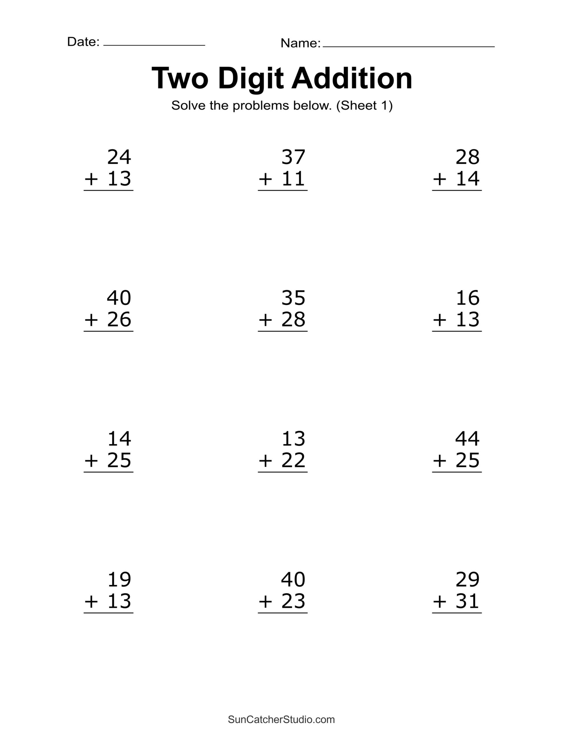 Two Digit Addition Worksheets Printable 2 Digit Problems Free Printables Lettering SVG Files Tools Apps 80 Adding 3 Single Digit Number Sums Addition Sums With Numbers 0 9 Preschool 2nd Grade Math Home Made By Teachers