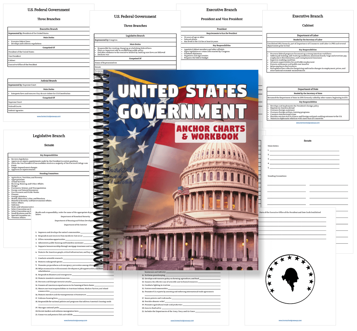 U S Government Anchor Charts Workbook For Grades 5 Up