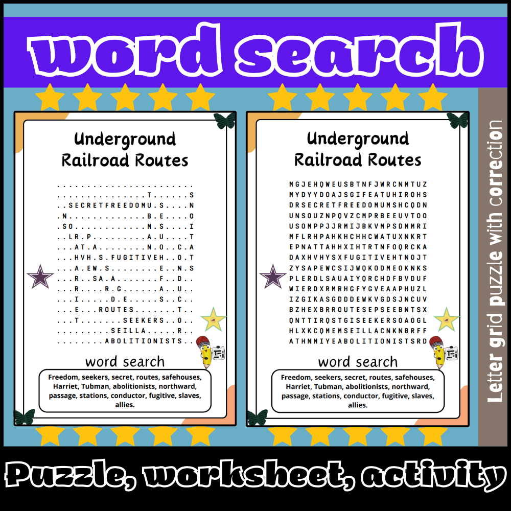 Underground Railroad Routes Word Search Puzzle Worksheet Activity Made By Teachers Underground Railroad Routes Word Search Puzzle Worksheet Activity Made By Teachers