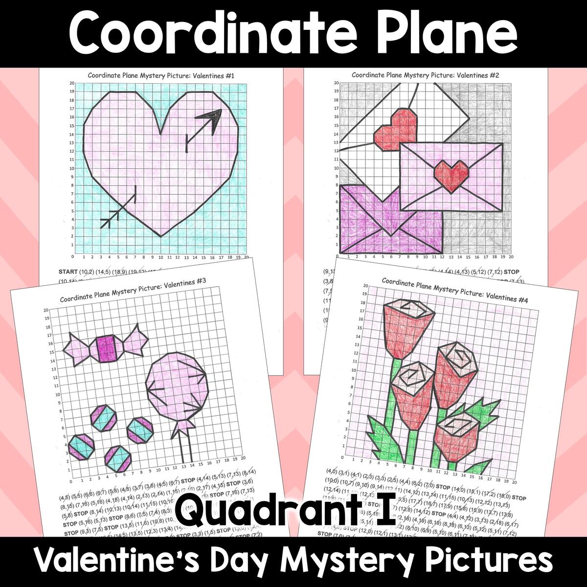 Valentine Coordinate Plane Graphing Picture Valentine Bundle 5 In 1 Made By Teachers