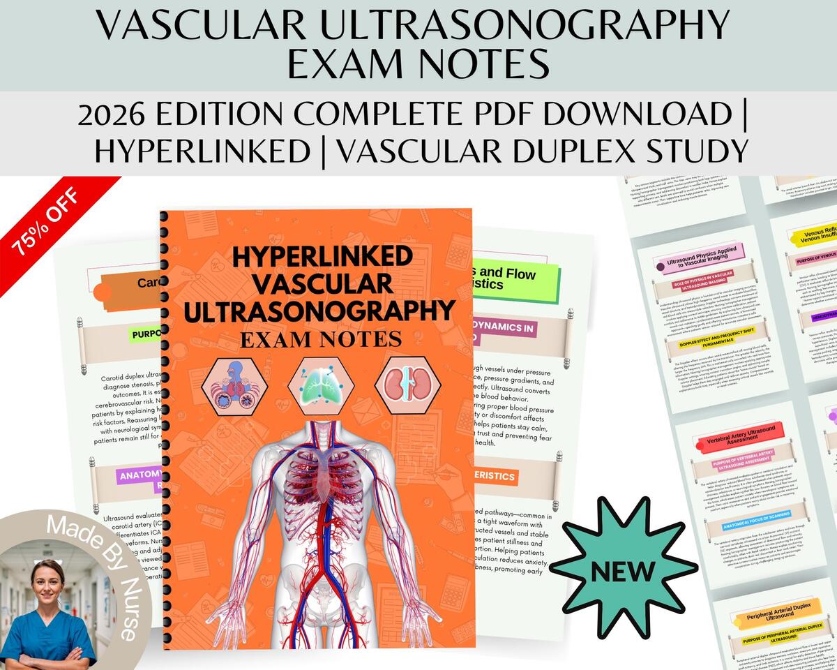 Vascular Ultrasound Notes Etsy