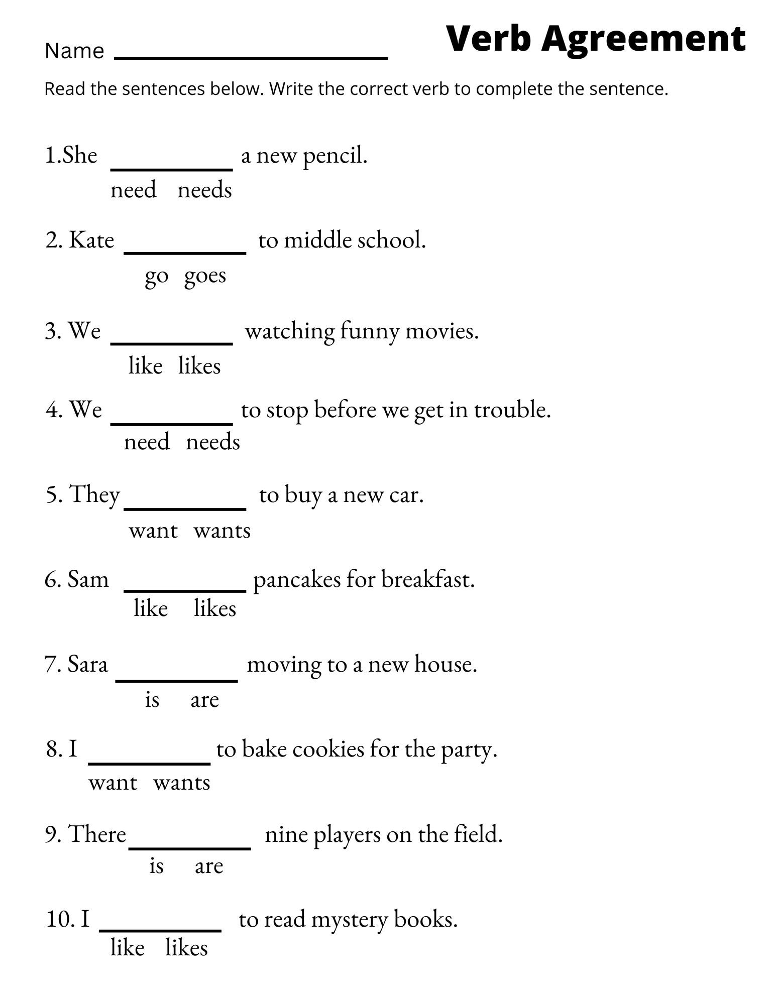 Verb Agreement Worksheets Printable 3rd And 4th Grade Sentence Worksheets Etsy Verb Agreement Worksheets Printable 3rd And 4th Grade Sentence Worksheets Etsy